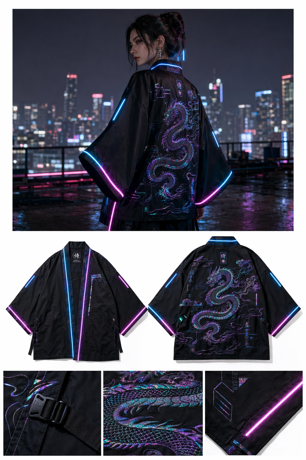 Neon Ronin Cyberpunk Kimono