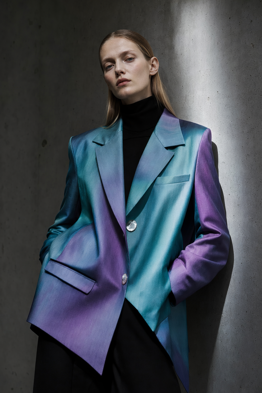 Nordic Aurora Blazer — AI-generated luxury Nordic fashion